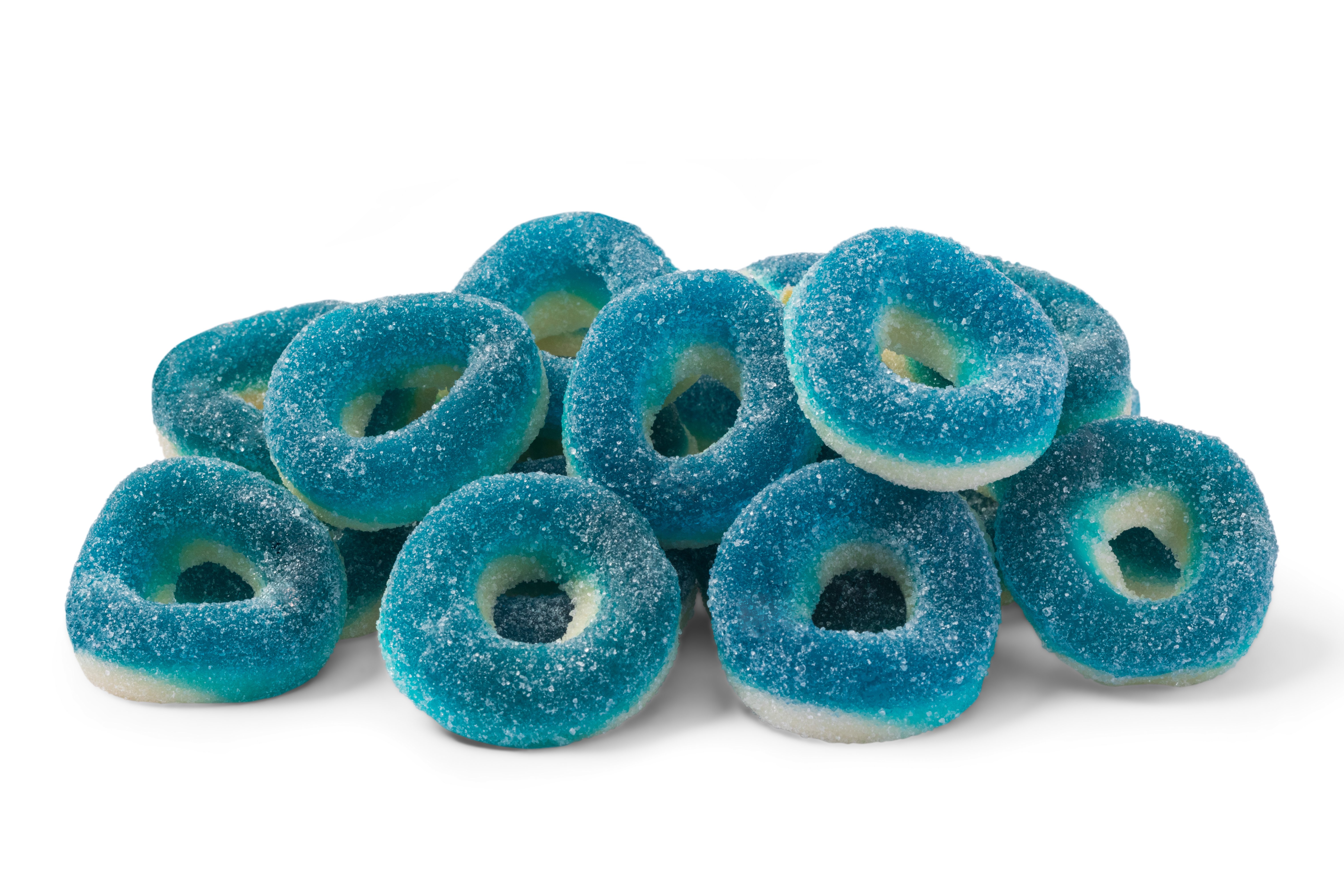 Blue Raspberry Gummy Rings Candy - 5lb